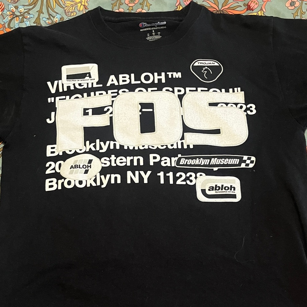 Virgil Abloh Black T-Shirt with White Graphic